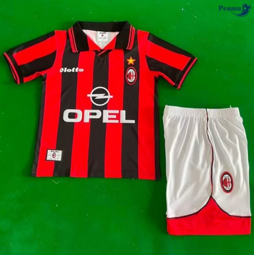 Camisola Futebol Retrô AC Milan Crianças Principal Equipamento 1997-98