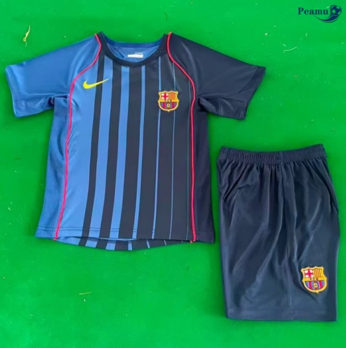 Camisola Futebol Retrô Barcelona Crianças Alternativa Equipamento 2004-05