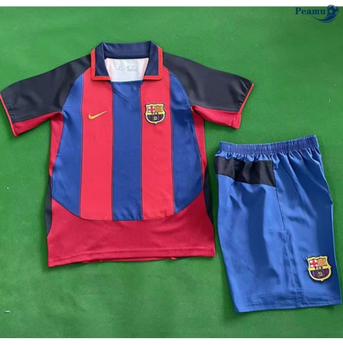 Camisola Futebol Retrô Barcelona Crianças Principal Equipamento 2003-04