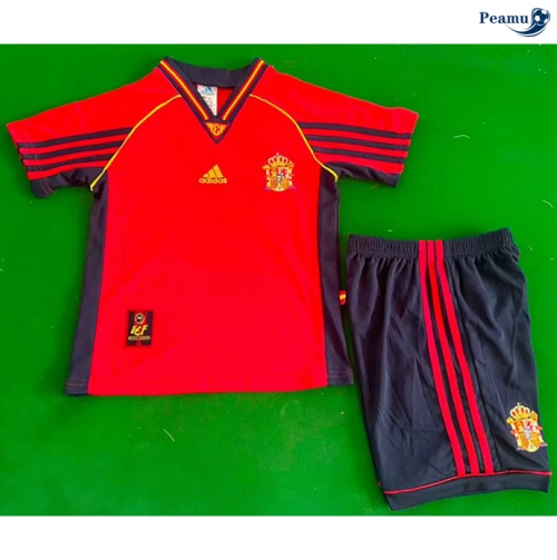 Camisola Futebol Retrô Espanha Crianças Principal Equipamento 1998