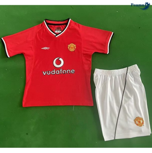 Camisola Futebol Retrô Manchester United Crianças Principal Equipamento 2000-02