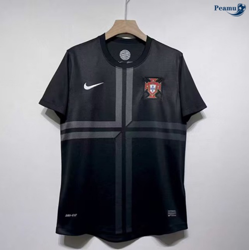 Camisola Futebol Retrô Portugal Equipamento preto 2012-13