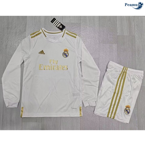 Camisola Futebol Retrô Real Madrid Crianças Principal Equipamento Mangas compridas 2019-20