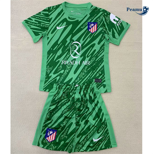 Criar Camisola Futebol Atletico Madrid Crianças Equipamento Goleiro Verde 2024-2025