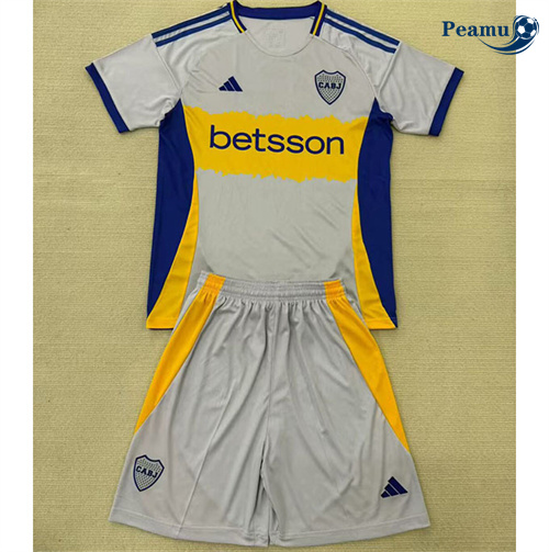 Novo Camisola Futebol Boca Juniors Crianças Equipamento Cinza 2025-2026