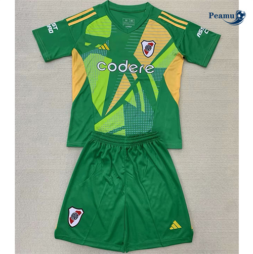 Novos Camisola Futebol River plate fc Crianças Equipamento Goleiro Verde 2024-2025