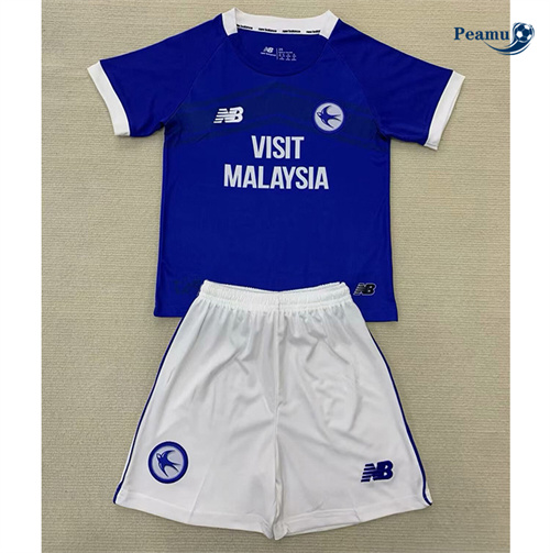 Novo Camisola Futebol Cardiff City Crianças Principal Equipamento 2024-2025