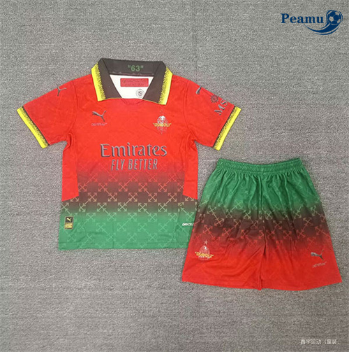 Criar Camisola Futebol AC Milan Crianças Quatro Equipamento 2024-2025