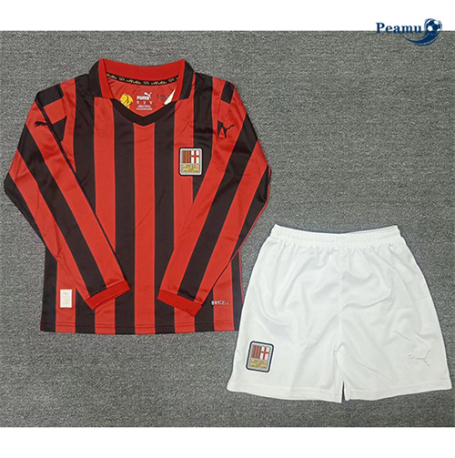 Novo Camisola Futebol AC Milan Crianças Equipamento commemorative Manga comprida Vermelho 2024-2025
