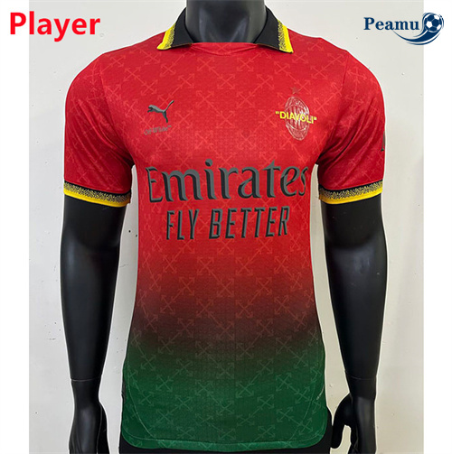 Loja Camisola Futebol AC Milan Player Equipamento co-branded Vermelho 2024-2025