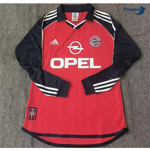 Criar Camisola Futebol Retrô Bayern de Munique Principal Equipamento Manga comprida 2001-02