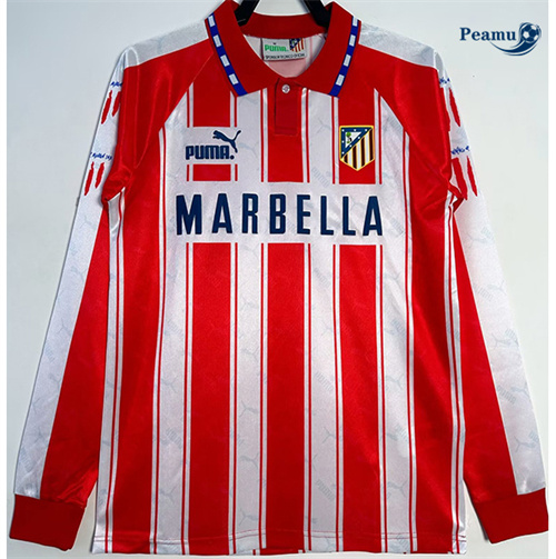 Loja Camisola Futebol Retrô Atletico Madrid Principal Equipamento Manga comprida 1994-95