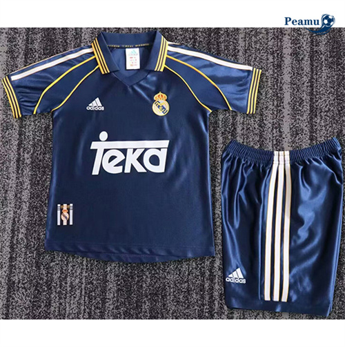 Novos Camisola Futebol Retrô Real Madrid Crianças Alternativa Equipamento 1998-00