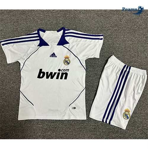 Novo Camisola Futebol Retrô Real Madrid Crianças Principal Equipamento 2007-08