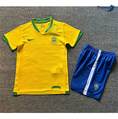 Criar Camisola Futebol Retrô Bresil Crianças Principal Equipamento 2006