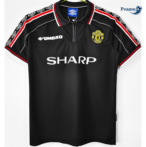 Criar Camisola Futebol Retrô Manchester United Equipamento preto 1998-99