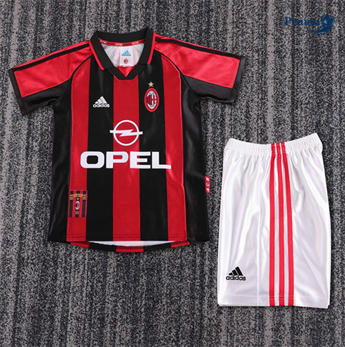 Oferta Camisola Futebol Retrô AC Milan Crianças Principal Equipamento 1998-99