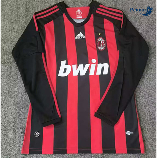 Criar Camisola Futebol Retrô AC Milan Principal Equipamento Manga comprida 2008