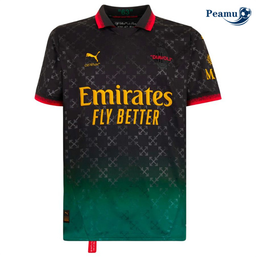 Criar Camisola Futebol AC Milan Quatro Equipamento Off Blanco/preto 2024-2025