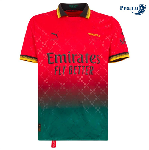 Loja Camisola Futebol AC Milan Quatro Equipamento Off Blanco/preto 2024-2025