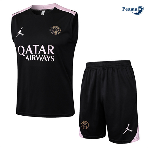 Criar Camisola Futebol Paris Saint Germain Debardeur Training preto 2025-2026