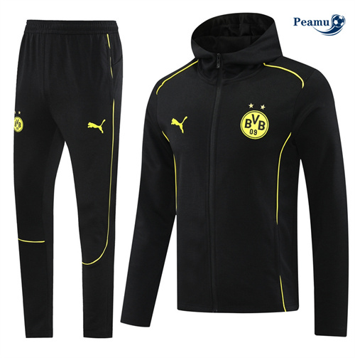 Oferta Casaco de Fato de Treino Borussia Dortmund com capuz preto 2025-2026