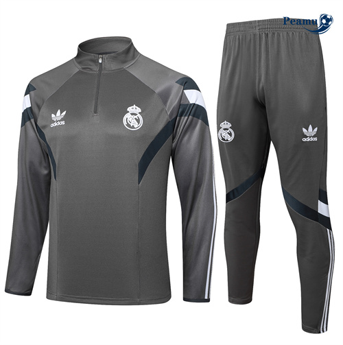 Criar Fato de Treino Real Madrid Crianças Cinza 2025-2026