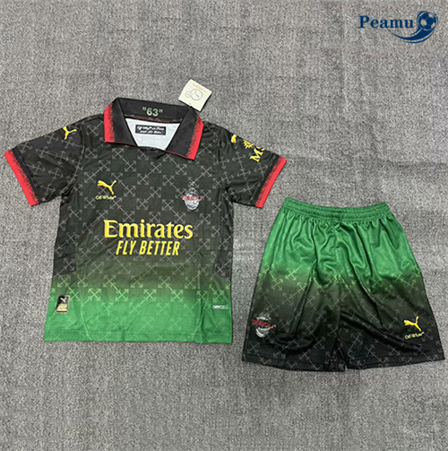Novos Camisola Futebol AC Milan Crianças quarto preto 2024-2025