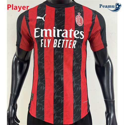 Criar Camisola Futebol AC Milan Player Principal Equipamento 2025-2026