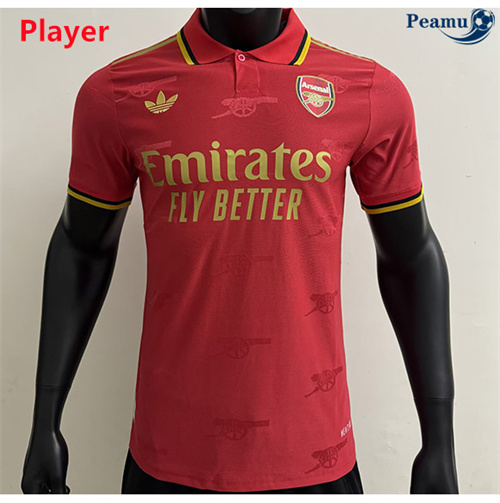 Novo Camisola Futebol Arsenal Player Equipamento lapel Vermelho 2025-2026