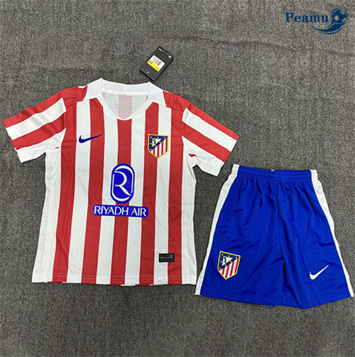 Novo Camisola Futebol Atletico Madrid Crianças Principal Equipamento 2025-2026