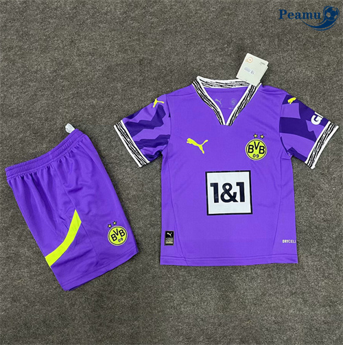 Novos Camisola Futebol Borussia Dortmund Crianças Equipamento Púrpura 2025-2026