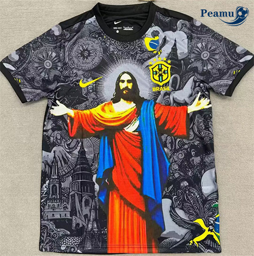 Novos Camisola Futebol Brasil Equipamento Diosa preto 2025-2026