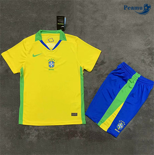 Novos Camisola Futebol Brasil Crianças Principal Equipamento 2025-2026