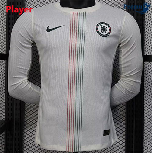 Criar Camisola Futebol Chelsea Player Equipamento Manga longa Branco 2025-2026