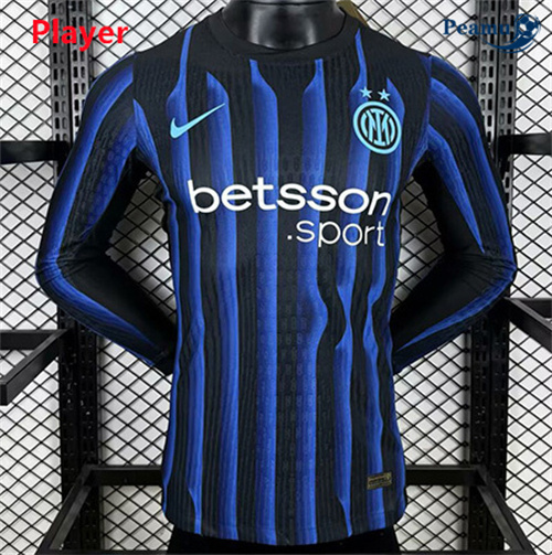 Novo Camisola Futebol Inter Milan Player Principal Equipamento Manga longa 2025-2026