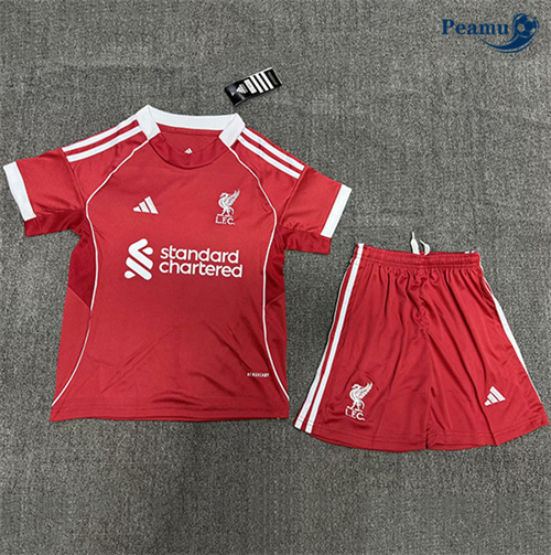 Novo Camisola Futebol Liverpool Crianças Equipamento Vermelho 2025-2026