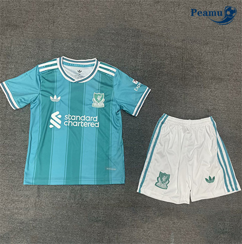 Criar Camisola Futebol Liverpool Crianças Equipamento Verde 2025-2026