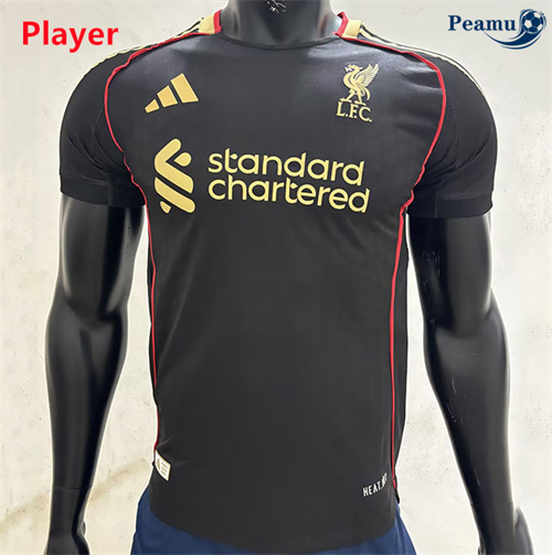 Vender Camisola Futebol Liverpool Player Equipamento preto 2025-2026