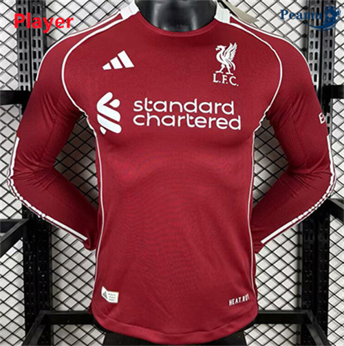 Criar Camisola Futebol Liverpool Player Principal Equipamento Manga longa 2025-2026