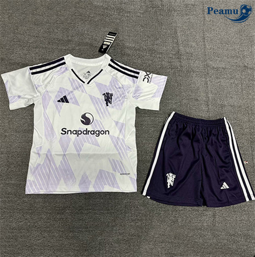 Loja Camisola Futebol Manchester United Crianças Branco 2025-2026