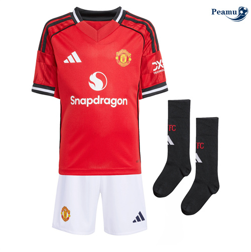 Oferta Camisola Futebol Manchester United Crianças Principal Equipamento Vermelho 2025-2026