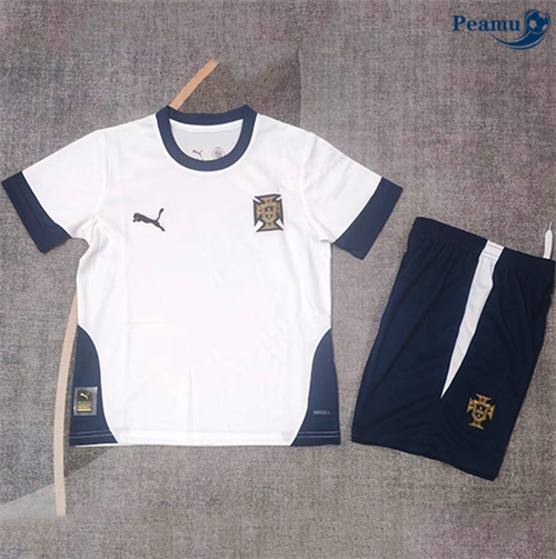 Novo Camisola Futebol Portugal Crianças Equipamento Training Branco 2025-2026