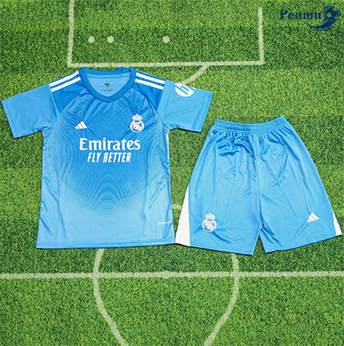 Oferta Camisola Futebol Real Madrid Crianças Equipamento Goleiro Azul 2025-2026
