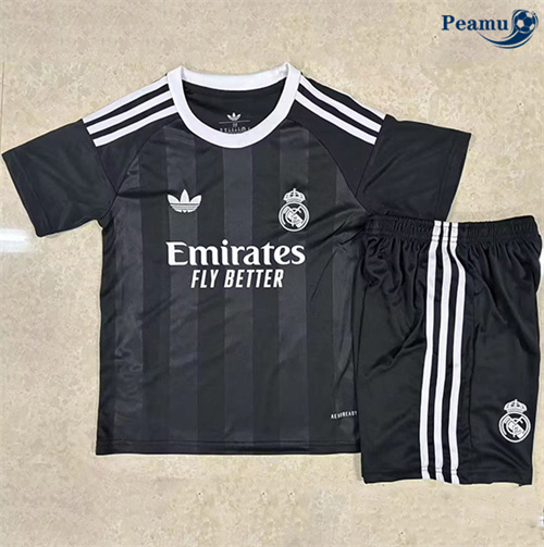 Comprar Camisola Futebol Real Madrid Crianças Equipamento Goleiro preto 2025-2026