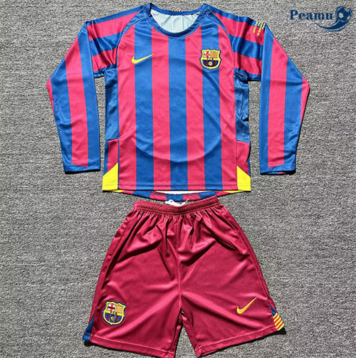 Loja Camisola Futebol Retrô Barcelona Crianças ucl Principal Equipamento Manga longa 2005-06