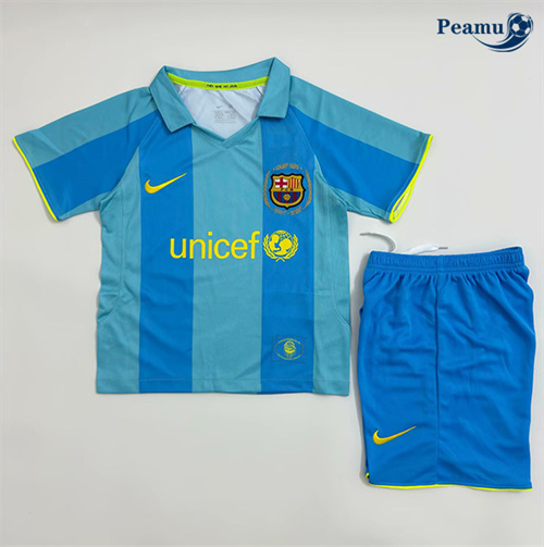 Novo Camisola Futebol Retrô Barcelona Crianças Alternativa Equipamento 2007-08
