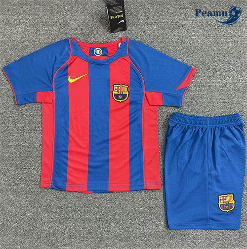 Criar Camisola Futebol Retrô Barcelona Crianças Principal Equipamento 2004-05