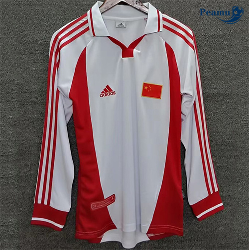 Oferta Camisola Futebol Retrô Chinese Equipamento Manga longa Branco 2001