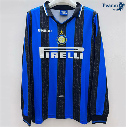 Novo Camisola Futebol Retrô Inter Milan Principal Equipamento Manga longa 1997